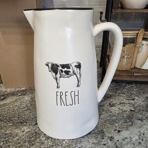 Rae Dunn White Fresh Cow Pitcher